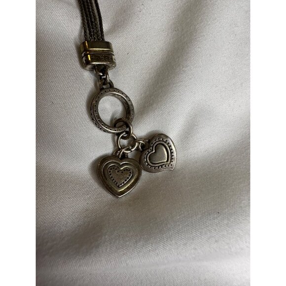 Brighton Heart TwoTone Multi-Strand Toggle Bracelet Silver Gold Accents 7 signed - Picture 2 of 11